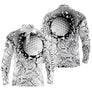 Polo golf manche courte blanc gris design impact streetwear graphique