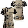 T-shirt all-over pétanque femme sable retraitée bouliste dos manche texte boules personnalisé
