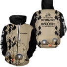 Sweat zippé pétanque femme sable retraitée bouliste dos manche texte boules personnalisé