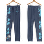 Pantalon pétanque bleu marine motif argyle bleu ciel côtés jambes logo bouliste poitrine PRÉNOM