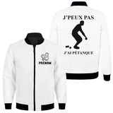 Veste De Pétanque Personnalisée, J'peux Pas J'ai Pétanque, Cadeau Idéal Bouliste - Blanc