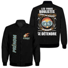 Veste bomber pétanque vert variante avec inscription humour bouliste bureau, prénom personnalisé