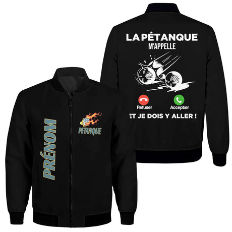 Alpenext - Veste de Sport Pétanque Personnalisée - La Pétanque M'appelle Et Je Dois Y Aller - Noir