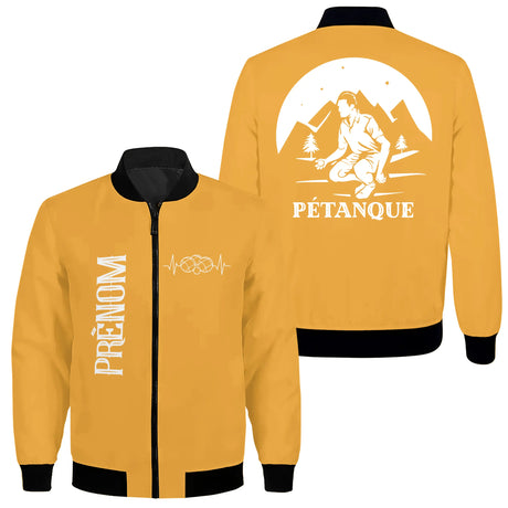 Veste De Sport Pour Pétanqueur, Prénom Et Logo Personnalisés, Cadeau Original Bouliste - CT10092353 - Yellow