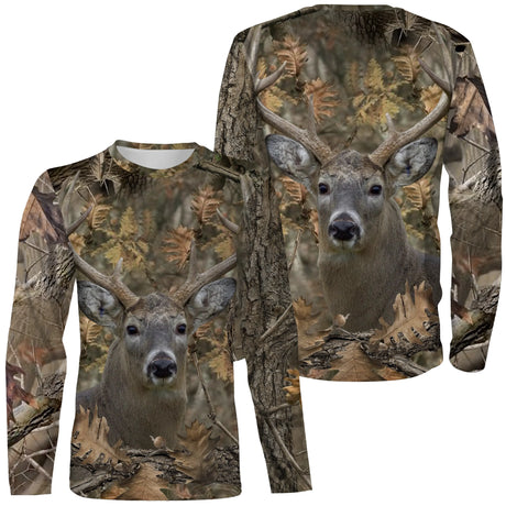 Chasse au Cerf, T shirt Chasseur, Camouflage, Vêtements de Chasse - CTS24052225 T-shirt All Over Manches Longues