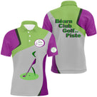 Polo golf Homme tricolore vert violet gris Béarn Club avec logo club et drapeau golf