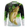 T-shirt anti-UV manches longues pêche carpe vert noir blanc carpe couleur naturelle