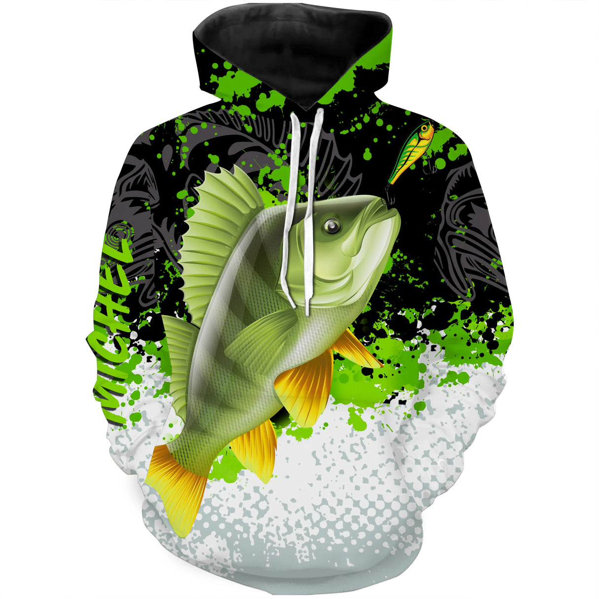 Alpenext Sweat à Capuche Personnalisé Pêche À La Perche, Vert Noir Blanc, Cadeau Idéal Pêcheur - CT25072220