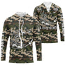 T-shirt anti-UV pêche brochet all-over camouflage forêt motif brochet noir encré prénom personnalisé pêcheur carnassier