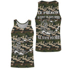 T-shirt anti-UV pêche brochet camouflage forêt motif brochet noir encré pêcheur prénom personnalisé toutes saisons
