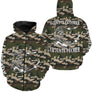 T-shirt UV pêche brochet all-over camouflage motif brochet noir encré toutes saisons pêcheur prénom personnalisé