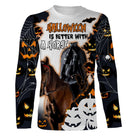 T-shirt Halloween cheval cavalier sans tête vue de face design cinématographique, coupe unisexe all-over