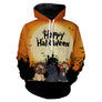 Sweat à capuche all-over Halloween chiens costumés Happy Halloween, ambiance festive familiale, vêtement chaud pour soirée