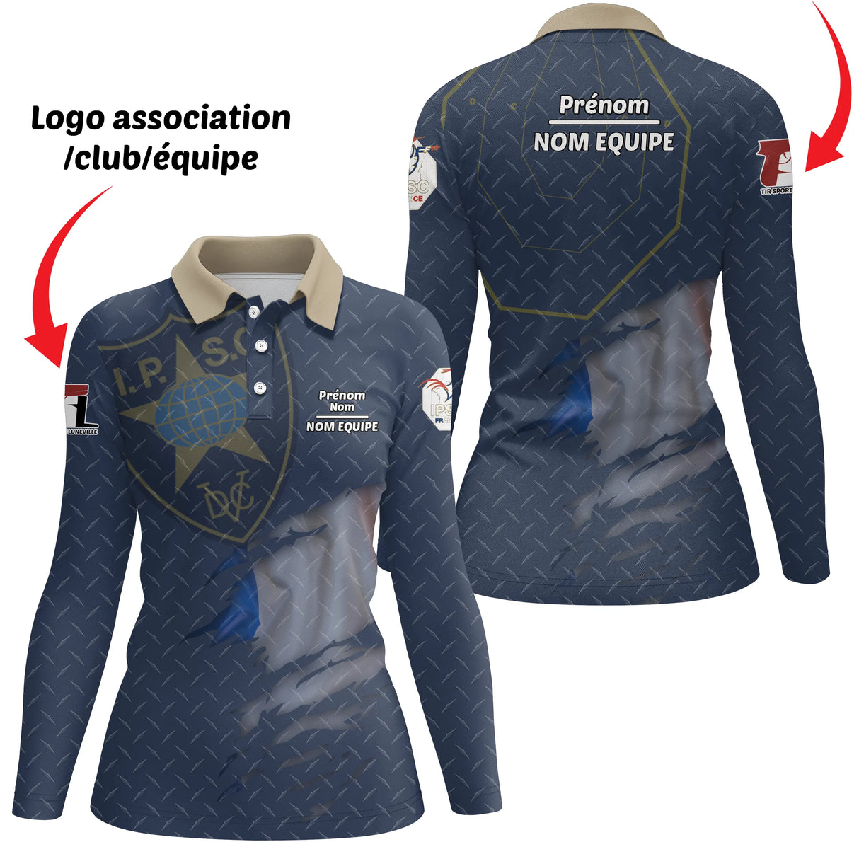 Polo Tactique Élite - Personnalisable avec Logo et Nom d'Équipe - ALP270424 - Polo Femme à manches longues