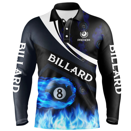 Polo De Billard Professionnel Avec Prénom Personnalisé - CT27062324 Polo Manches Longues Unisexe Marine