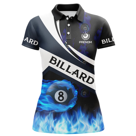 Polo De Billard Professionnel Avec Prénom Personnalisé - CT27062324 Polo Femme Blanc