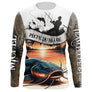Maillot UV manches longues pêche silure team coucher de soleil camouflage prénom texte personnalisés