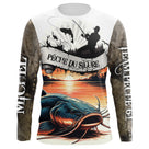 Maillot UV manches longues pêche silure team coucher de soleil camouflage prénom texte personnalisés