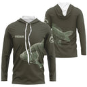 Haut de Pêche Personnalisé Homme – T-Shirt & Sweat Anti-UV avec Poisson - Pêche De La Carpe, Cadeau Original Pêcheur - A28032502 - Anti-UV T-shirt manches longues à capuche