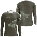 Haut de Pêche Personnalisé Homme – T-Shirt & Sweat Anti-UV avec Poisson - Pêche De La Carpe, Cadeau Original Pêcheur - A28032502 - Anti-UV T-shirt manches longues