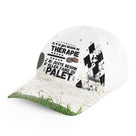Casquette palet breton humour visière damier noir blanc avec slogan Pas Besoin de Thérapie Palet