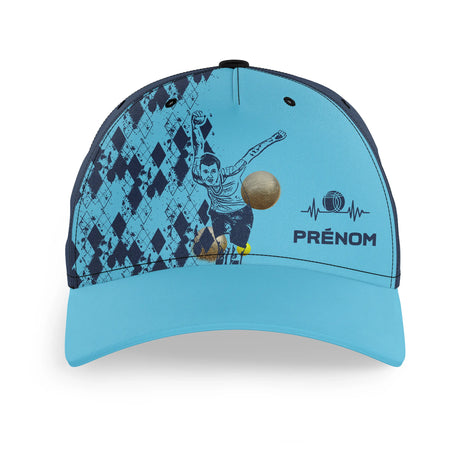 Casquette Performance Personnalisée Boule Lyonnaise, Cadeau Original Bouliste- CT28122342 - Casquette Bleu