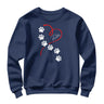 T-shirts, Sweats & Hoodies Personnalisés Chien – Design Cœur & Empreintes, 100% Coton, Prénom à Personnaliser 🐾❤️ - A28122404 - Sweater bleu marine 