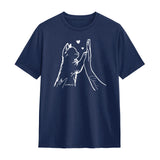 T-shirts, Sweats & Hoodies Personnalisés Chat & Humain – 100% Coton, Prénom à Personnaliser 🐾✨ - A28122406 - Tshirt bleu marine 