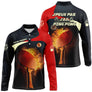 Polo ping pong manches longues femme noir et rouge avec raquette enflammée et marquage prénom