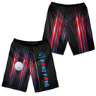 Short all-over tennis de table noir avec rayons verticaux et impression PONG PONG dynamique