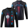 T-shirt tennis de table homme col rond noir avec rayons rouges bleus et slogan ping pong