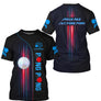 Polo tennis de table manches longues homme noir avec rayons rouges bleus et logo pongiste circulaire