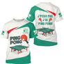 Polo ping pong personnalisé homme vert émeraude et blanc avec table de tennis de table et raquette rouge
