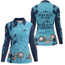 Polo Personnalisé Homme Femme, Cadeau Humour Bouliste, Bouliste Un Jour - Bouliste Toujours - CT29112338 - Polo Femme manches longues bleu