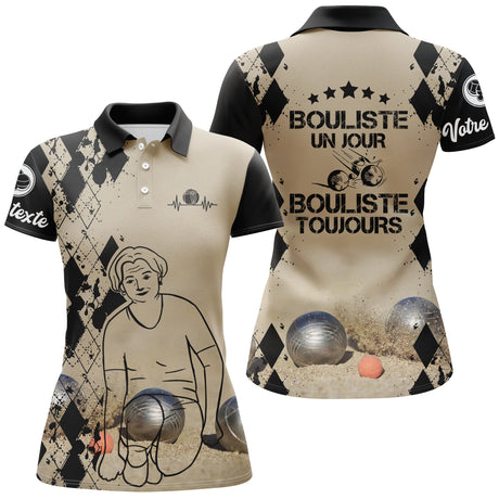 Polo Personnalisé Homme Femme, Cadeau Humour Bouliste, Bouliste Un Jour - Bouliste Toujours - CT29112338 - Polo Femme sable