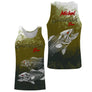 T-shirt halieutique pêche bar skelefish, coupe technique respirante, design squelette blanc, personnalisable prénom