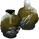 Sweat zippé pêche carpe skelefish squelette blanc, prénom brodé, vêtement halieutique unisexe