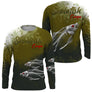 T-shirt anti UV manches longues pêche carpe skelefish, squelette détaillé blanc, vêtement halieutique pour carpiste