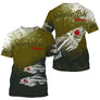 T-shirt manches courtes pêche perche skelefish, design squelette de carnassier, accessoire personnalisable pour verticaleur