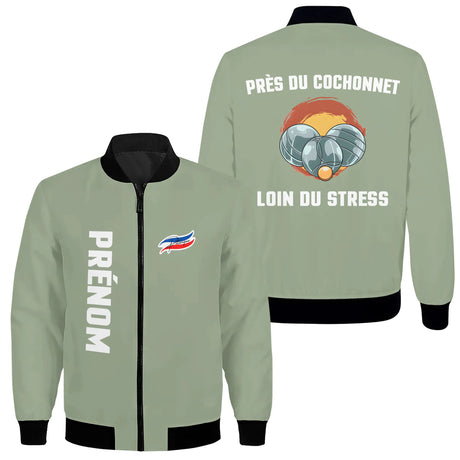 Veste de Pétanque Personnalisée, Près Du Cochonnet Loin Du Stress – Style, Confort et Passion du Jeu 🎯 - A30122406 - vert