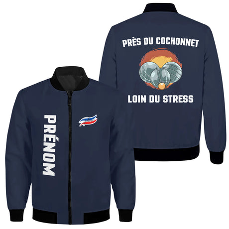 Veste de Pétanque Personnalisée, Près Du Cochonnet Loin Du Stress – Style, Confort et Passion du Jeu 🎯 - A30122406 - bleu marine