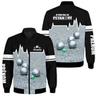 Polo pétanque noir et blanc variante coloris boules réalistes design contrasté logo personnalisable