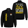 Sweat capuche zippé pétanque noir avec design boules cochonnet et inscription Elle Qui Nous A Choisit