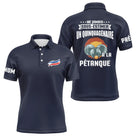 Polo pétanque variante design bouliste cinquantaine coupe ajustée quinquagénaire personnalisable