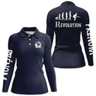 Polo pétanque femme variante design Révolution coupe ajustée boulisteuse originale personnalisable
