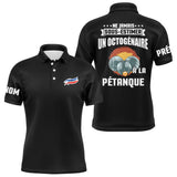 Polo Pétanque Personnalisé Homme - "Ne Jamais Sous-Estimer un Octogénaire" - Style Sportif et Humoristique - Polo Homme Noir