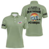 Polo Pétanque Personnalisé Homme - "Ne Jamais Sous-Estimer un Octogénaire" - Style Sportif et Humoristique - Polo Homme Vert