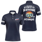 Polo pétanque homme variante design bouliste senior coupe ajustée bouliste octogénaire personnalisable