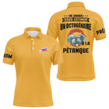 Polo Pétanque Personnalisé Homme - "Ne Jamais Sous-Estimer un Octogénaire" - Style Sportif et Humoristique - Polo Homme Jaune