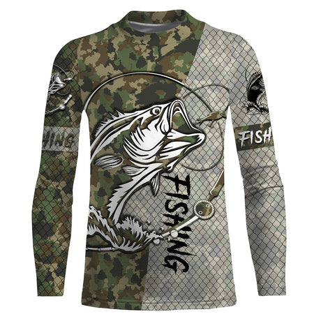 Cagoule UV pêche bar camouflage vert vue dos